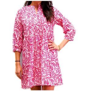 NWT Pink Jungle Print Pin Tuck Dress La Plage Maye Dress -  Pink